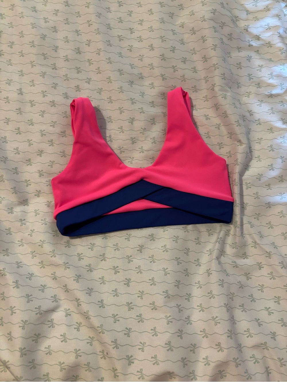 IPink and Navy Cross-Band Sports Bra TIGER FRIDAY